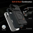 thumbnail image 5 of Designed for iPhone 17 Card Holder Case with 360°Rotatable Ring Holder Kickstand,2-Layer Heavy Duty Magnetic Car Mount Shockproof Rugged Hybrid Hard PC Soft Rubber Case,Black, 5 of 7