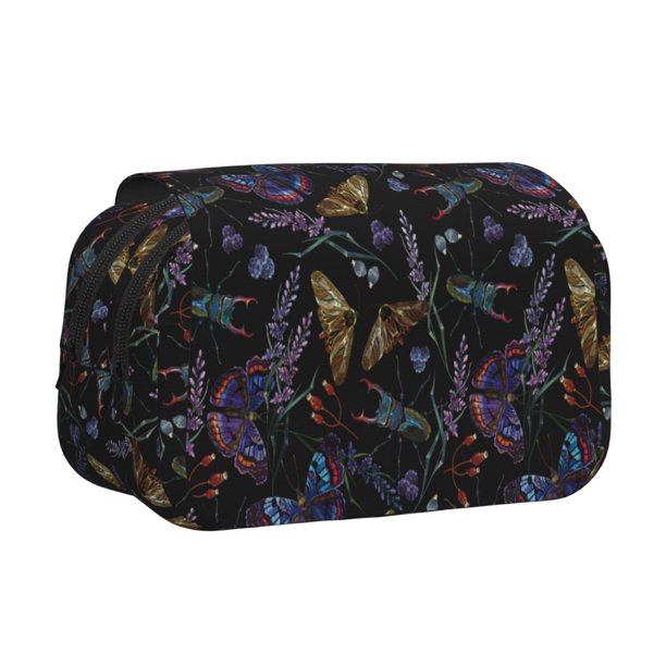 Easygdp Lavender Flowers para Estuche de Lápices con Tapa Flip, Suministros de Oficina y Universidad para Adolescentes y Adultos