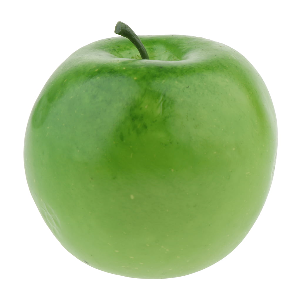 Artificial Fruit Green Apple 80mm Pack x2 Realistic 