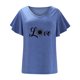 thumbnail image 4 of Camiseta informal para mujer, blusa estampada con volantes, manga corta, cuello en V, Tops Fridja  ghk7065, 4 of 5