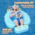 thumbnail image 5 of Mambobaby Float Add Tail No Flip Over Non-Inflatable Baby Swim Float Pearl Foam Solid Water Floats Smart Swim Trainer Infant Pool Float Swim Ring with Sun Canopy, 5 of 9