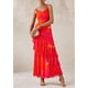 thumbnail image 5 of Vestido largo PRETTYGARDEN 2025 con estampado floral escalonado de verano para mujer, 5 of 9