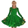 thumbnail image 3 of RXMEKW Robe Extensible à Manches Longues pour Filles pour l'École et les Récitals, Robe Patineuse Évasée avec Encolure Ronde pour le Quotidien et les Fêtes, Tenue de Festival des Fêtes pour Tout-Petits et Enfants, 3 of 6