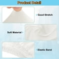 thumbnail image 3 of Stretch Ottoman Cover Rectangular Square Ottoman Slipcover with Elastic for Foot Stool Living Room Bedroom Fit Length 101-127cm / 39.76"-50", L-Large, White, 3 of 6