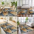 thumbnail image 4 of Large Area Rugs 5'x8', Navy Blue Brown Carpet Runner Indoor Outdoor Rugs Home Decor Aesthetic, Tropical Palm Leaves Vintage Non Slip Mats Washable Accent Rug for Living Room Bedroom, 4 of 8