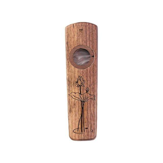 Graflsoa Handcrafted Walnut Kazoo with 2 Flute Films & Washer - Perfect Musical Gift for Adult Enthusiasts