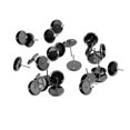 thumbnail image 1 of 24 piezas de pendientes de bricolaje para cabujón, para pendientes, accesorios de 10 mm Negro Sunnimix Espacios en blanco de aretes redondos de Bazel, 1 of 6