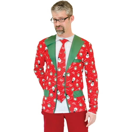 Ugly Christmas Suit Tie Adult Halloween Costume