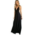 thumbnail image 1 of Vestido de fiesta sin mangas con cuello halter y banda elástica para mujer - Poliéster, elegante ropa informal de noche, 1 of 6