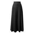 thumbnail image 4 of RUTAYY Women Straight Solid Color Skirt Casual Basic Midi Skirt For Daily Wear Outing Spring Summer Fall Versatile Stretch Comfortable Smocked Boho Pleated Skirts, 4 of 5