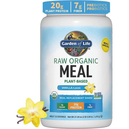 Garden of Life Raw Organic Meal Vanilla 34.2oz (2lb 2oz / 969g) Powder
