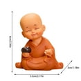 thumbnail image 3 of Gmogad Buddha Monk Resin Figurine, Mini Zen Decor, Desktop Ornament for Home, Office, Bonsai Display - Handcrafted Brown Statue, Thoughtful Spiritual Gift, 3 of 6