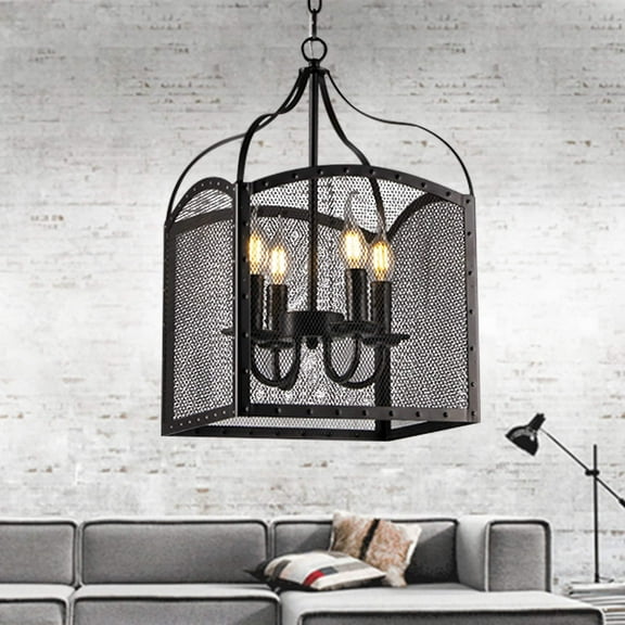 Warehouse of Tiffany Mirdra Black 12-inch Arched Box Pendant