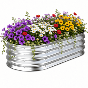 UNTIMATY 4x2x1 ft Galvanized Raised Garden Bed