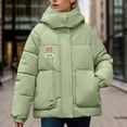 thumbnail image 6 of Hvyesh Womens Puffer Jacket Zipper Quilted Hooded Bubble Coats Long Sleeve Padded Jacket Trendy Winter Coat Pockets, 6 of 6