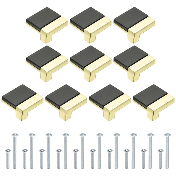 10pcs Cabinet Handles, Cabinet Knobs Bathroom Dresser Pulls Kitchen Drawer Handles for Door Wadrobe, Black Gold