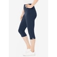 thumbnail image 3 of Woman Within Plus Size Petite Capri Pull-On Stretch Knit Cotton Spandex Leggings, 3 of 6