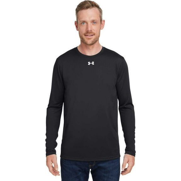Under Armour 1376843 Men's Team Tech Long-Sleeve T-Shirt - Black White