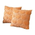 thumbnail image 4 of Clearance Pumpkin Fall Pillowcase Set of 2- 18x18Inch Soft Fluffy Rust Throw Pillow Covers for Couch, Sofa, Bed - Halloween Thanksgiving Autumn Farmhouse Home Decorative Cushion Covers-Khaki, 4 of 4