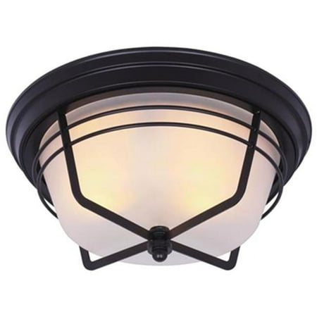 

6230348 2 Light Flush Mount Ceiling Fixture - Weathered Bronze Finish