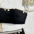 thumbnail image 5 of Xdegoge Bikini Sets for Women Bandeau High Waisted Two Piece Bathing Suits Crinkle Seashell Details Tummy Control Flattering Pool Party Swimming Suits, 5 of 8