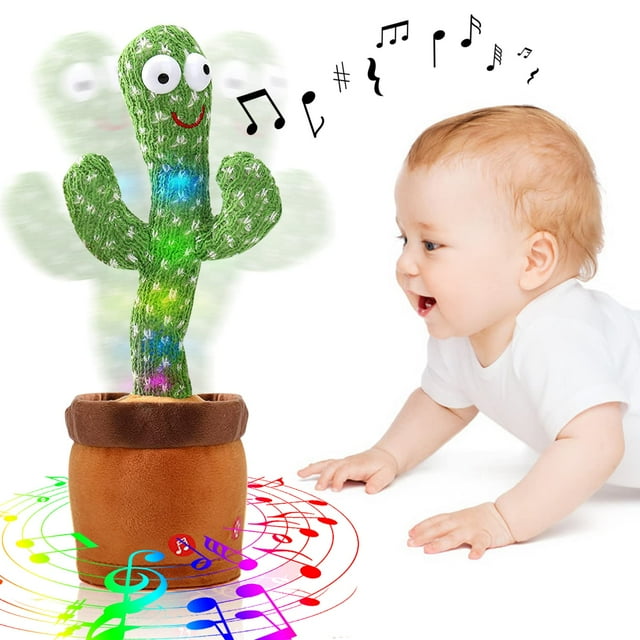 Hongsome Talking Cactus Mimicking Toy,Cactus Baby Toy That Repeat What You Say Singing Dancing,Funny Plush Toy Gifts for Babies Boys Girls Kids