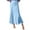 Light Blue, variant on VONDA Women Fashion High Waist Ruffled Hem Baggy Skirt Solid Color Pleated Long Maxi Skirts