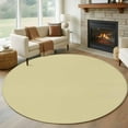 thumbnail image 2 of Yellow Solid Color Round Area Rugs Collection 6', Aesthetics Contemporary Luxury Non Slip Indoor Circular Throw Runner Rug Floor Mat Carpet for Living Room Dining Table Bedroom Nursery, 2 of 9