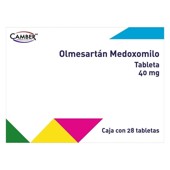 Olmesartán Medoxomilo 40 mg 28 tabletas
