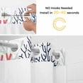 thumbnail image 5 of Red Navy Blue Coral Coastal No Hook Shower Curtain Waterproof,Bathroom Curtains with Snap in Liners and See Through Top Window,Summer Beach Seaside Nautical Hotel Bathtub Curtains Shower 66"Wx72"L, 5 of 8