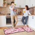 thumbnail image 6 of 2-Piece Kitchen Rugs Set Non-Slip Mats Carpet Floor for Kitchen, Bathroom (19.7"x27.6" & 19.7"x47.2") Cherry and Pink Bow Pattern, 6 of 7