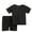 Black, variant on BLVB Toddler Girls Boys Short Sleeve Pajamas Set Kids Sleepwear 2 Piece Shorts Set Summer Loungewear(Pink,1-2Years)