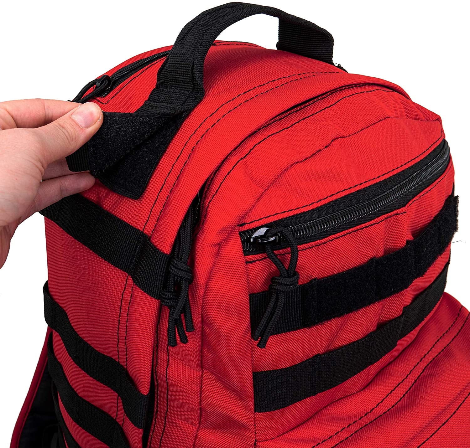 LINE2design First Aid Trauma Backpack Kit - EMS Medical Molle Bag Kit - Red