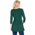 thumbnail image 2 of 24seven Comfort Apparel Three Quarter Sleeve V-Neck Maternity Tunic Top, 2 of 4