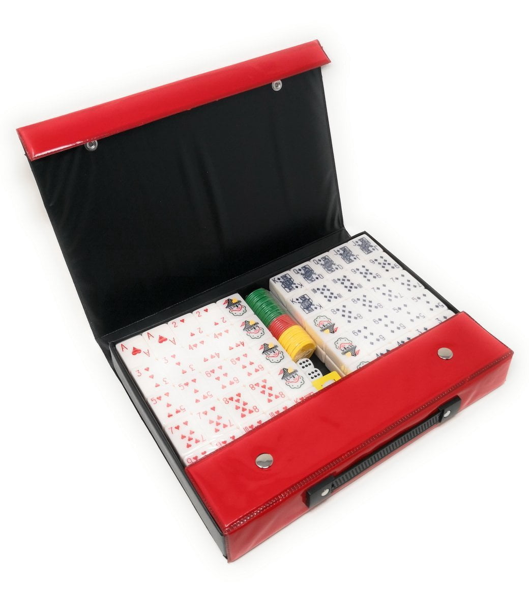 THY COLLECTIBLES Mahjong Tiles Poker Rummy Game Set 120 White Poker Tiles
