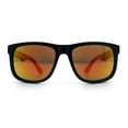 thumbnail image 5 of Kush Classic Matte Sport Horn Rim Plastic Color Mirror Sunglasses [Black Red - Orange Mirror], 5 of 8