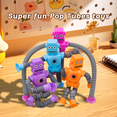 thumbnail image 4 of 4 pack Pop Tubes Robot Fidget Toys - Kids Sensory Stretchy Suction Cup Toys, Stress & Anxiety Relief, Easter Basket Stuffers Gifts for Ages 3-9, 4 of 8