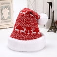 thumbnail image 2 of XIAOCHA Womens Santa Hat Knitted Thick Pom‑Pom Holiday Hat Christmas Novelty Hat,Watermelon Red, 2 of 4