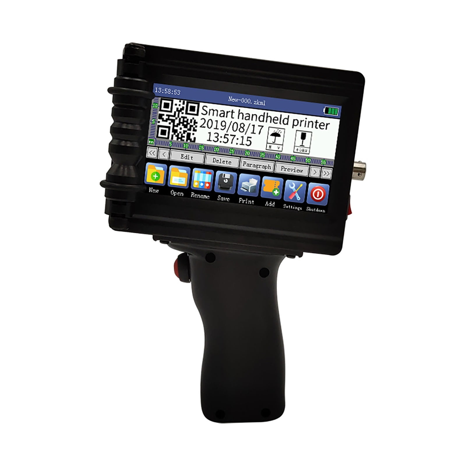 Smart Touch Inkjet Printer, 2-12MM Font Height Handheld Printer, For Batch Number/serial Number/label/barcode, Quick Dry ,Complete Kit