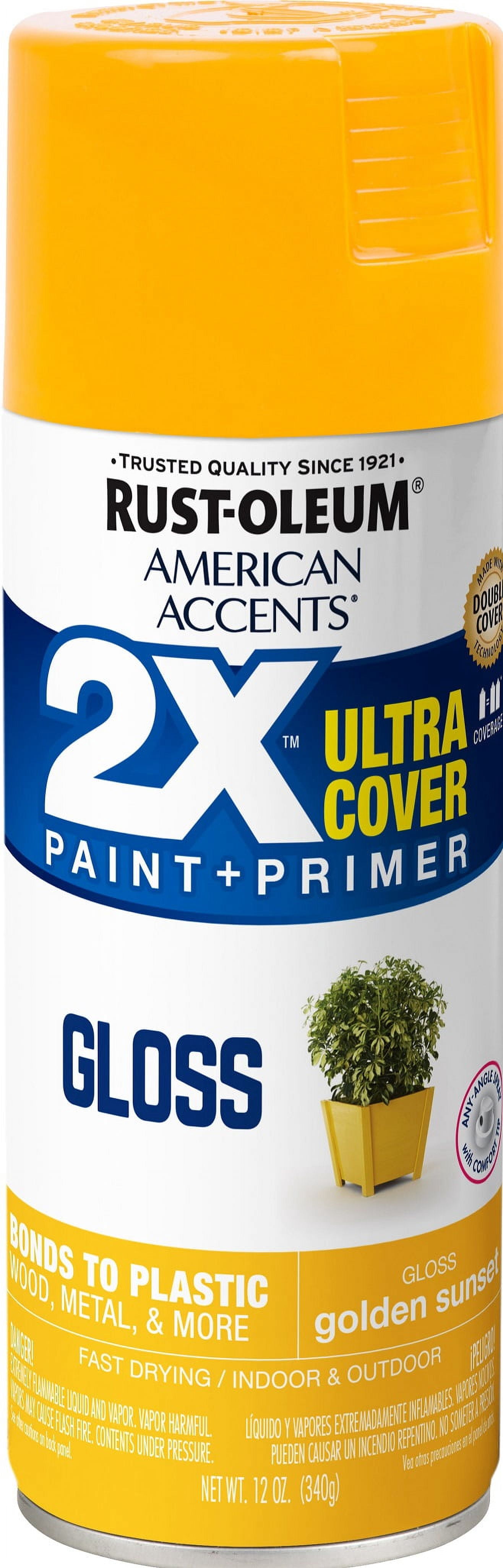 2-Pack Value - Rust-oleum american accents ultra cover 2x gloss golden sunset spray paint and primer in 1, 12 oz