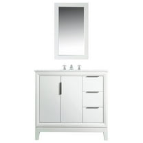 Water Creation Elizabeth 36" Wood Single Bathroom Vanity in Pure White/Chrome