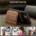 thumbnail image 4 of Case for iPhone 11, Detachable Magnetic Wallet Credit Card Cash Slot Case Support Wireless Charging Functional Kickstand Compatible with MagSafe Phone Cover For iPhone 11,Brown, 4 of 12