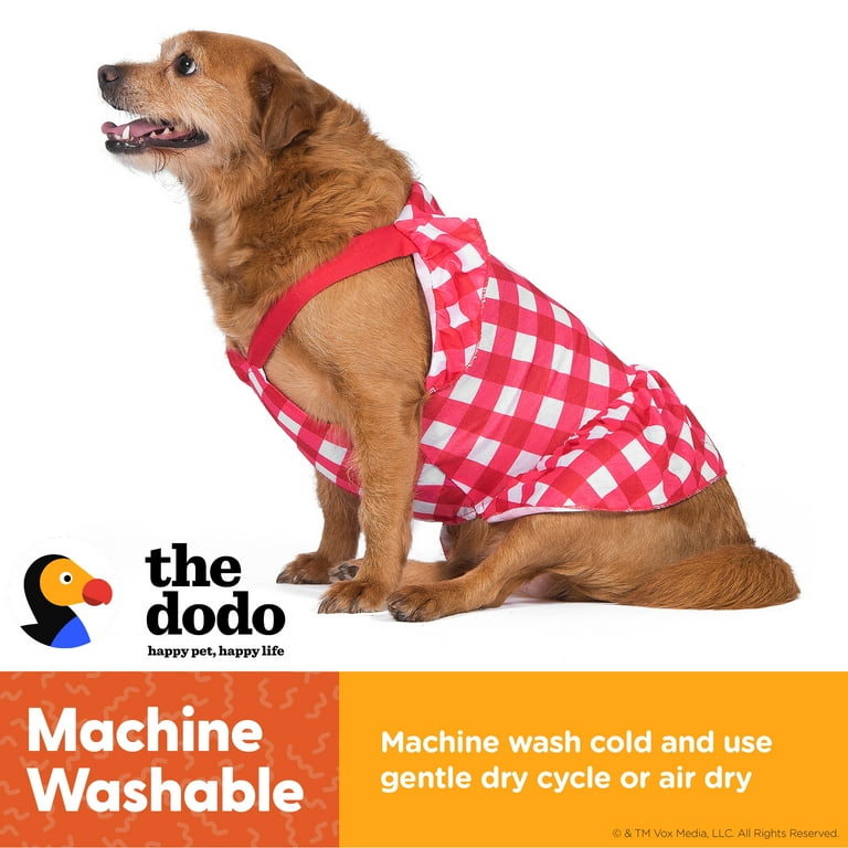 The Dodo Red Plaid Summer Dress for Dogs Medium