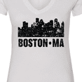 thumbnail image 4 of Inktastic Boston Massachusetts City Skyline with Grunge Women's V-Neck T-Shirt, 4 of 5