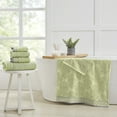 thumbnail image 3 of Modern Threads Damask Jacquard 6-Piece Cotton Bath Towel Set with Embellished Borders, Sage, 3 of 4