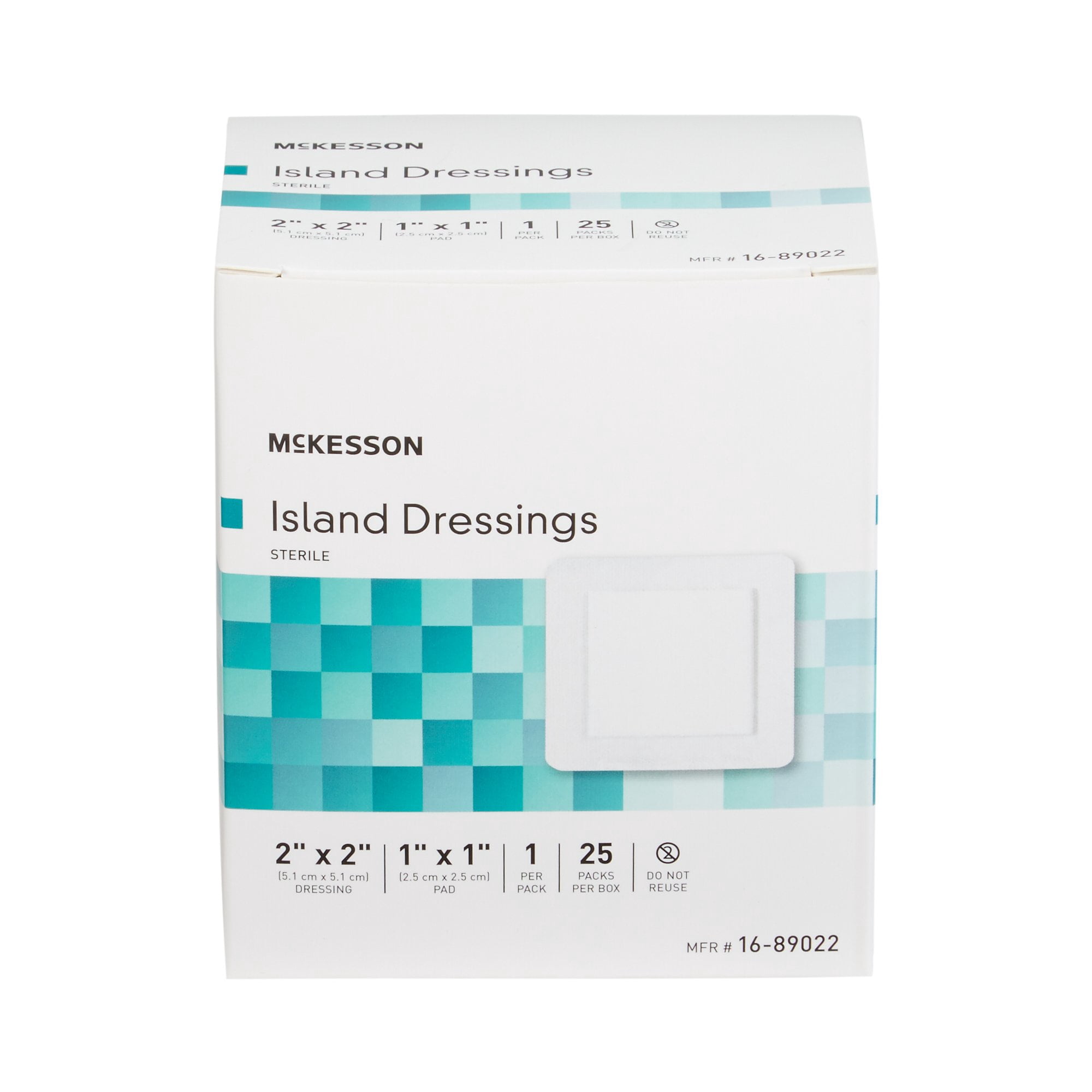 McKesson Island Dressing, Non-Adherent Gauze Pad for Wound Care, 2 in x 2 in, 25 Count, 4 Packs, 100 Total