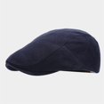 thumbnail image 3 of Unisex Vintage Plain Forward Hat Knit Cotton Flat Cap for Adults Breathable Soft Retro Newsboy Cap for Spring Autumn Everyday Casual Apparel Headwear, 3 of 3