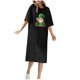 thumbnail image 1 of Vestido Corto de Verano Cuello Redondo Estilo de Camiseta de Longitud de Tobillo de Manga Corta, Altamente Elástico para Pijamas Y Ropa Interior Sexy, 1 of 8