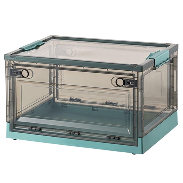 DOLITY Collapsible Storage Bins Containers with Lid Storage Sorting Box Folding Storage Brown Green