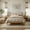 Oat, variant on Spruce & Spring Mid-Century Modern Upholstered Platform Bed with USB Charging, Boucle Headboard, No Box Spring Needed, King Size Bed Frame, Oak
